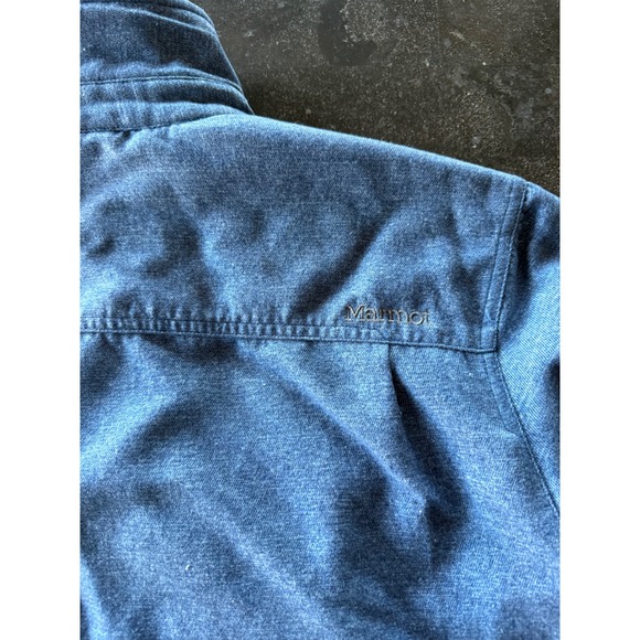 Marmot Insulated Snap Front Work Shirt Jacket Blue Mens Large Warm Thick Outdoor - Picture 3 of 16